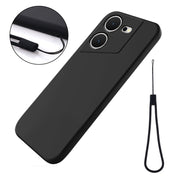 For Tecno Pova 5 Pure Color Liquid Silicone Shockproof Phone Case(Black)