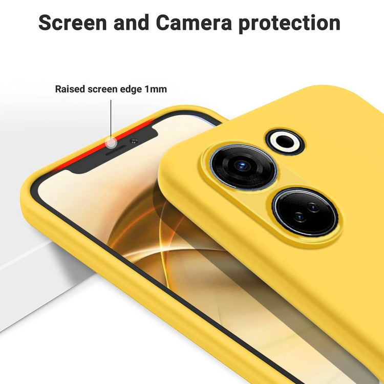For Tecno Camon 20 Pro 4G Pure Color Liquid Silicone Shockproof Phone Case(Yellow)