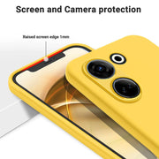 For Tecno Camon 20 Pro 4G Pure Color Liquid Silicone Shockproof Phone Case(Yellow)