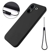 For Tecno Camon 20 4G Pure Color Liquid Silicone Shockproof Phone Case(Black)