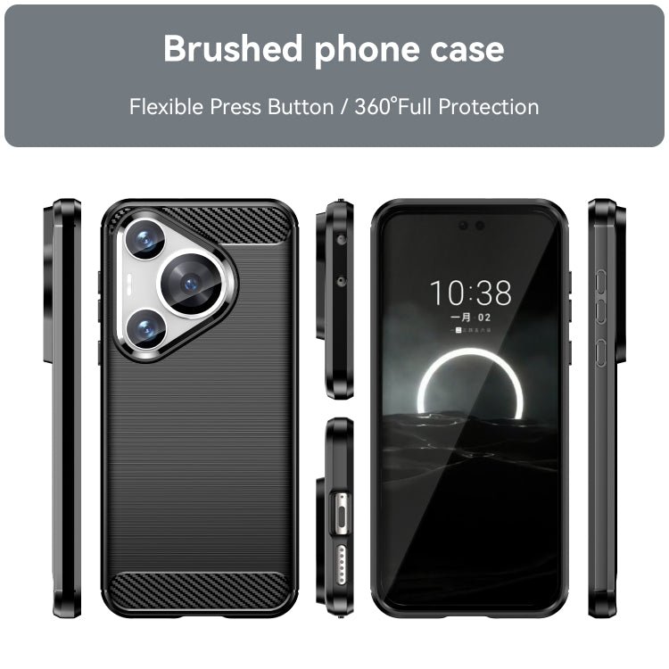 For Huawei Pura 70 Pro / Pura 70 Pro+ Brushed Texture Carbon Fiber TPU Phone Case(Black)