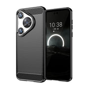 For Huawei Pura 70 Pro / Pura 70 Pro+ Brushed Texture Carbon Fiber TPU Phone Case(Black)