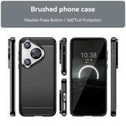 For Huawei Pura 70 Pro / Pura 70 Pro+ Brushed Texture Carbon Fiber TPU Phone Case(Black)