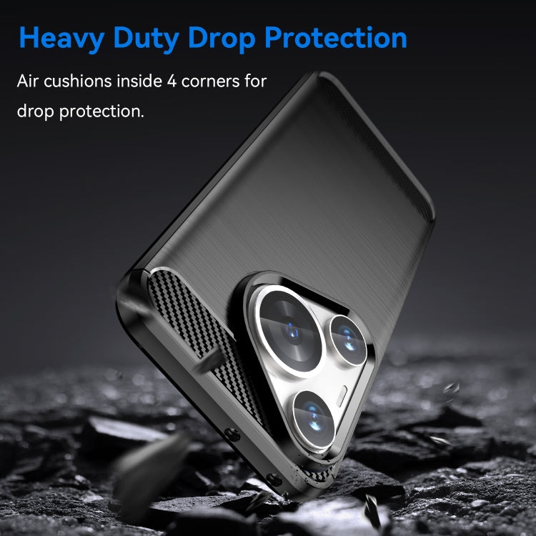 For Huawei Pura 70 Pro / Pura 70 Pro+ Brushed Texture Carbon Fiber TPU Phone Case(Black)