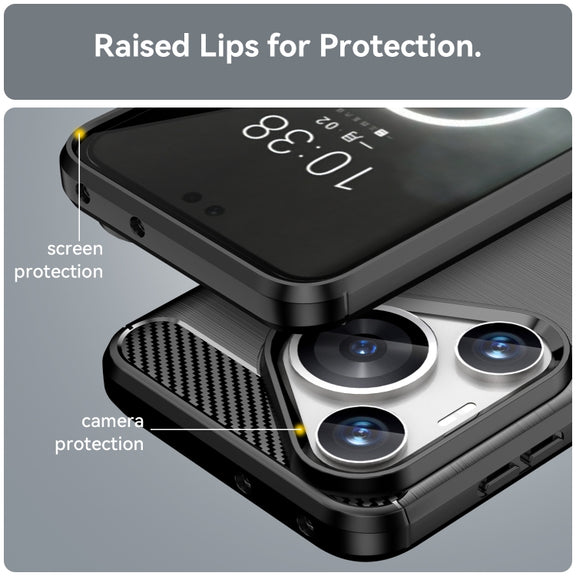 For Huawei Pura 70 Pro / Pura 70 Pro+ Brushed Texture Carbon Fiber TPU Phone Case(Black)
