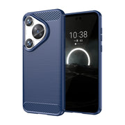 For Huawei Pura 70 Pro / Pura 70 Pro+ Brushed Texture Carbon Fiber TPU Phone Case(Blue)