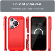 For Huawei Pura 70 Pro / Pura 70 Pro+ Brushed Texture Carbon Fiber TPU Phone Case(Red)