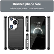 For Huawei Pura 70 Ultra Brushed Texture Carbon Fiber TPU Phone Case(Black)