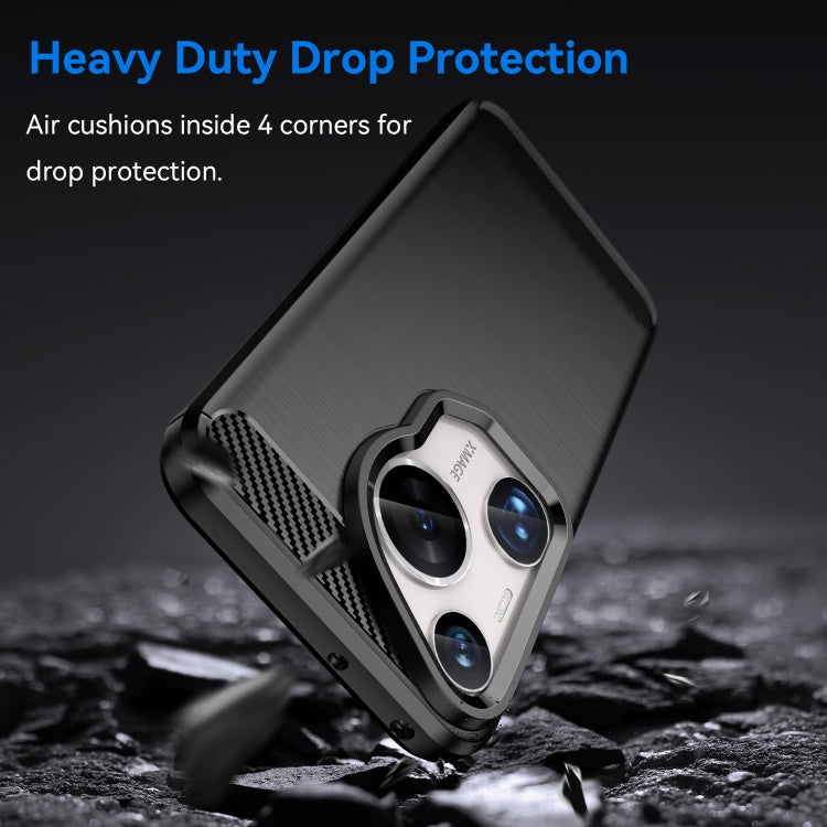 For Huawei Pura 70 Ultra Brushed Texture Carbon Fiber TPU Phone Case(Black)