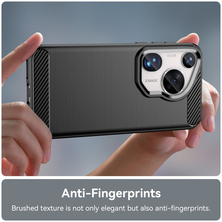 For Huawei Pura 70 Ultra Brushed Texture Carbon Fiber TPU Phone Case(Black)