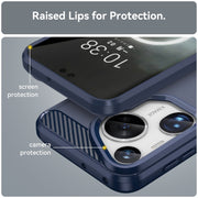 For Huawei Pura 70 Ultra Brushed Texture Carbon Fiber TPU Phone Case(Blue)