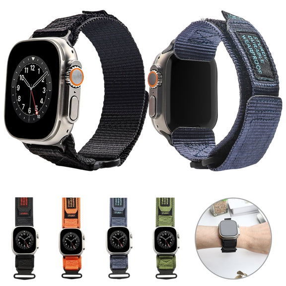 Nylon Two Section Watch Band For Apple Watch Ultra 2 49mm(Blue)