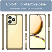 For Realme C51 Colorful Series Acrylic Hybrid TPU Phone Case(Transparent Grey)