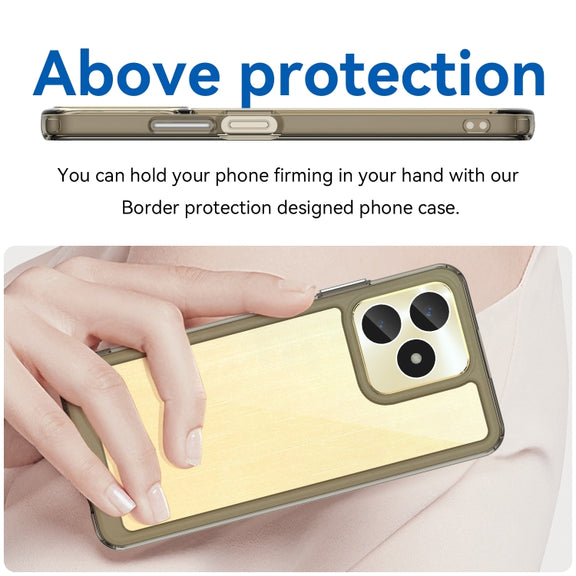 For Realme C51 Colorful Series Acrylic Hybrid TPU Phone Case(Transparent Grey)