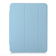For iPad Air 11 2024 / iPad Pro 11 3-Fold Lock Buckle Leather Smart Tablet Case(Sky Blue)