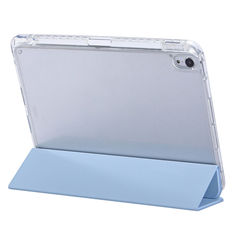 For iPad Air 11 2024 / iPad Pro 11 3-Fold Lock Buckle Leather Smart Tablet Case(Sky Blue)