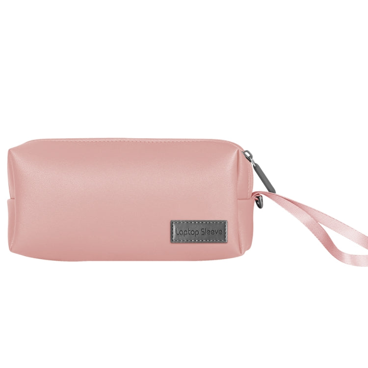 Water-resistant PU Leather Laptop Accessory Bag(Pink)