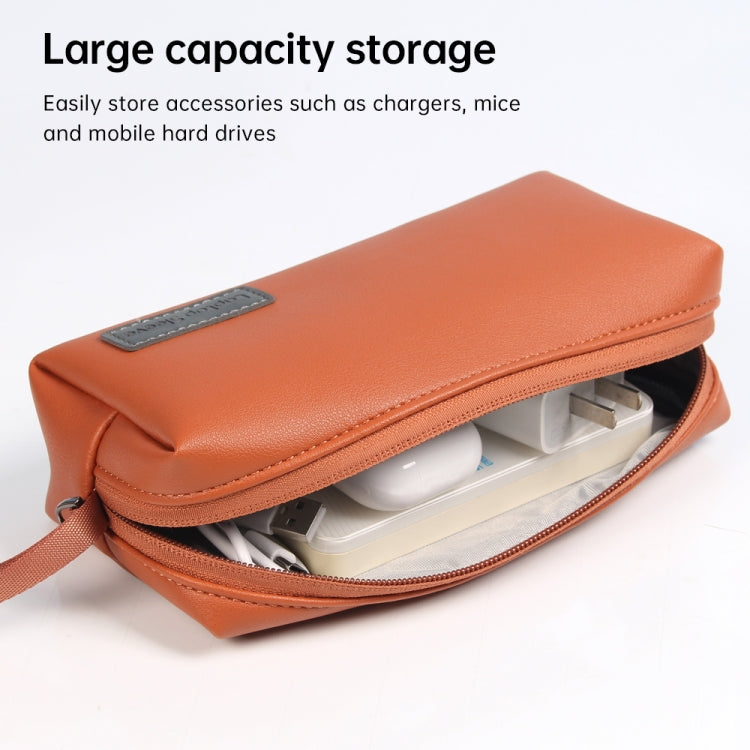 Water-resistant PU Leather Laptop Accessory Bag(Black)