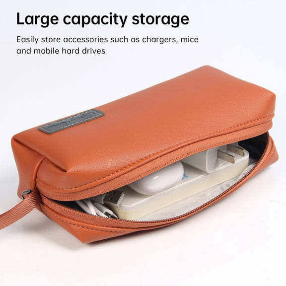 Water-resistant PU Leather Laptop Accessory Bag(Black)