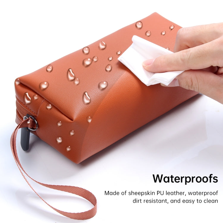 Water-resistant PU Leather Laptop Accessory Bag(Black)