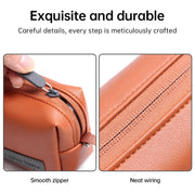 Water-resistant PU Leather Laptop Accessory Bag(Dark Green)