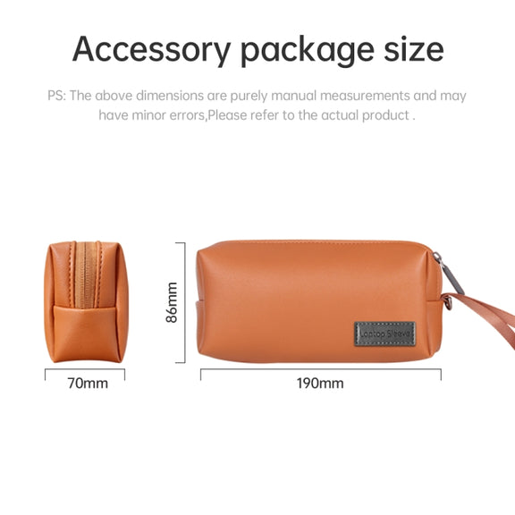 Water-resistant PU Leather Laptop Accessory Bag(Black)