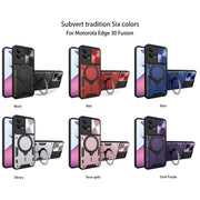 For Motorola Edge 30 Fusion CD Texture Sliding Camshield Magnetic Holder Phone Case(Red)