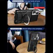 For Motorola Moto E20 / E30 / E40 CD Texture Sliding Camshield Magnetic Holder Phone Case(Silver)