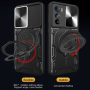 For Motorola Edge 30 CD Texture Sliding Camshield Magnetic Holder Phone Case(Silver)