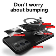For Motorola Edge 30 Pro CD Texture Sliding Camshield Magnetic Holder Phone Case(Silver)