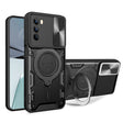 For Motorola Moto G62 CD Texture Sliding Camshield Magnetic Holder Phone Case(Black) - free shipping - PMC TechLife - Order now!