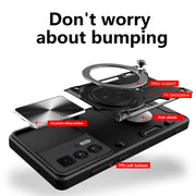 For Motorola Edge 20 Pro CD Texture Sliding Camshield Magnetic Holder Phone Case(Red)