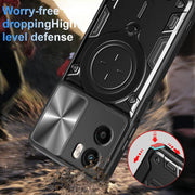 For Motorola Moto G05 CD Texture Sliding Camshield Magnetic Holder Phone Case(Red)