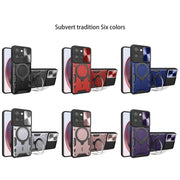 For Motorola Moto G 2025 CD Texture Sliding Camshield Magnetic Holder Phone Case(Red)
