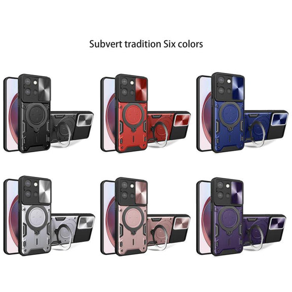 For Motorola Moto G 2025 CD Texture Sliding Camshield Magnetic Holder Phone Case(Red)