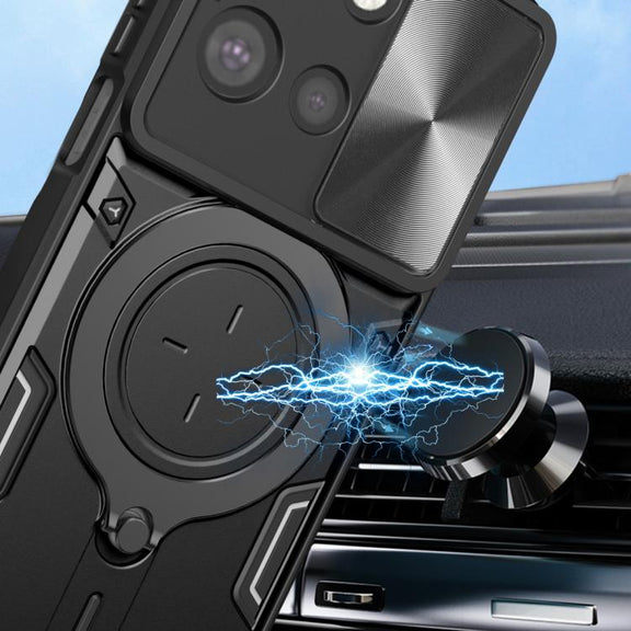 For Motorola Moto G 2025 CD Texture Sliding Camshield Magnetic Holder Phone Case(Blue)