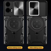 For Motorola Moto G24 Power CD Texture Sliding Camshield Magnetic Holder Phone Case(Black)