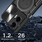 For Motorola Moto G24 Power CD Texture Sliding Camshield Magnetic Holder Phone Case(Black)