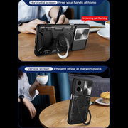 For Motorola Moto G24 Power CD Texture Sliding Camshield Magnetic Holder Phone Case(Blue)