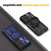 For Motorola Moto G56 5G CD Texture Sliding Camshield Magnetic Holder Phone Case(Silver)