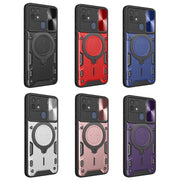 For OPPO A15 / A15s / A35 2021 CD Texture Sliding Camshield Magnetic Holder Phone Case(Blue)