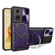 For OPPO Reno8 T 5G CD Texture Sliding Camshield Magnetic Holder Phone Case(Purple) - OPPO Cases by PMC TechLife | Online Shopping South Africa | PMC TechLife | Buy Now Pay Later Mobicred