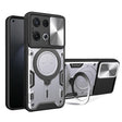 For OPPO Reno8 Pro 5G CD Texture Sliding Camshield Magnetic Holder Phone Case(Silver) - OPPO Cases by PMC TechLife | Online Shopping South Africa | PMC TechLife | Buy Now Pay Later Mobicred
