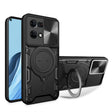 For OPPO Reno7 4G / F21 Pro 4G CD Texture Sliding Camshield Magnetic Holder Phone Case(Black) - OPPO Cases by PMC TechLife | Online Shopping South Africa | PMC TechLife | Buy Now Pay Later Mobicred