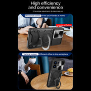 For OPPO Reno8 5G CD Texture Sliding Camshield Magnetic Holder Phone Case(Blue)