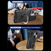 For OPPO A78 4G CD Texture Sliding Camshield Magnetic Holder Phone Case(Silver)