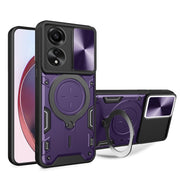 For OPPO A78 4G CD Texture Sliding Camshield Magnetic Holder Phone Case(Purple)