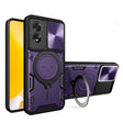 For OPPO A38 4G Global CD Texture Sliding Camshield Magnetic Holder Phone Case(Purple) - A38 Cases by PMC TechLife | Online Shopping South Africa | PMC TechLife | Buy Now Pay Later Mobicred