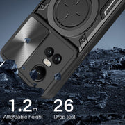 For OPPO Reno10 5G Global CD Texture Sliding Camshield Magnetic Holder Phone Case(Blue)