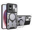 For OPPO Reno10 5G Global CD Texture Sliding Camshield Magnetic Holder Phone Case(Silver) - OPPO Cases by PMC TechLife | Online Shopping South Africa | PMC TechLife | Buy Now Pay Later Mobicred